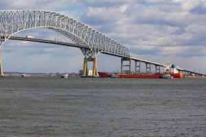 A photo of Baltimore's Key Bridge prior to collapse