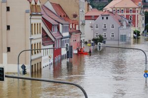 Photograph of a flooded town
