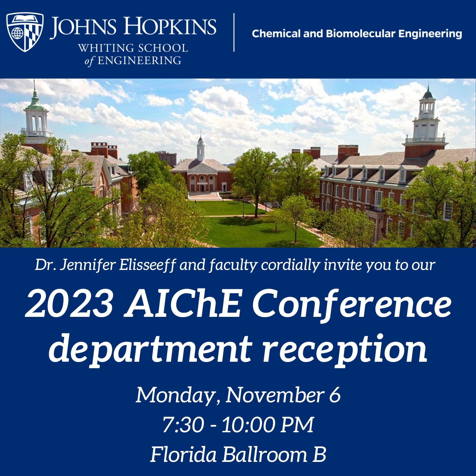 2023 AIChE Annual Meeting department reception Department of Chemical
