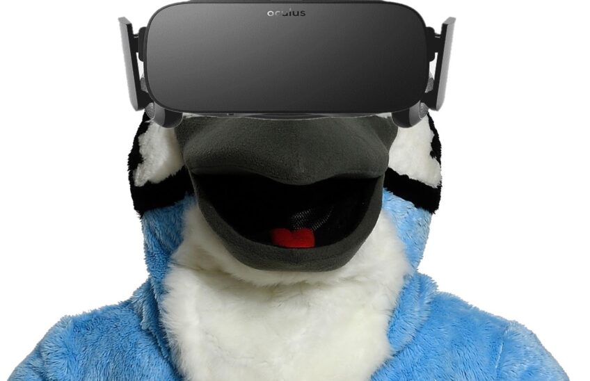 Johns Hopkins Blue Jay wearing extended reality headset