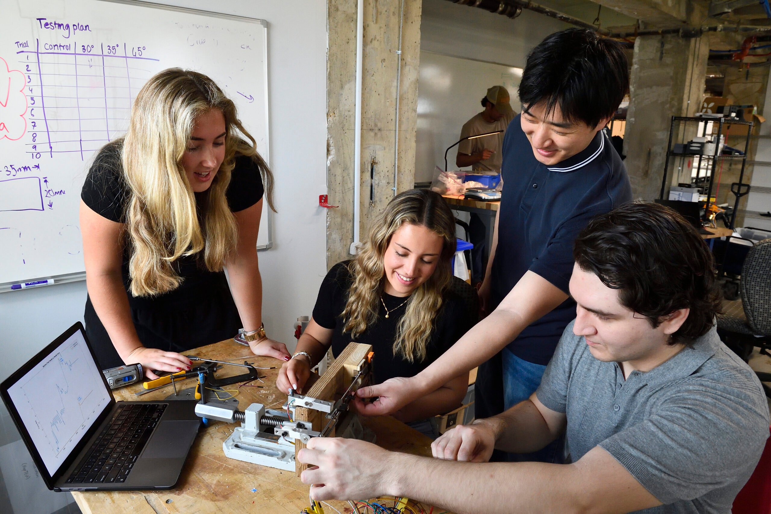 students working on a Tigon's Medical's suture passer