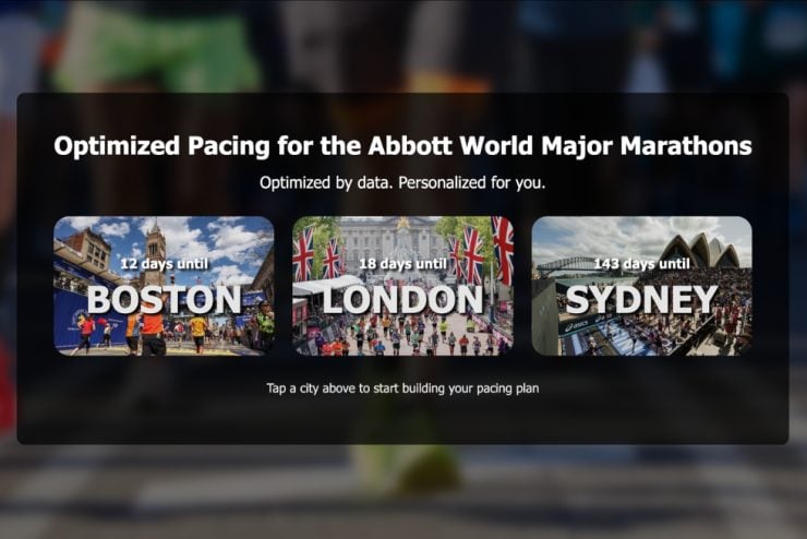 Screenshot of the The pacing tool home screen.