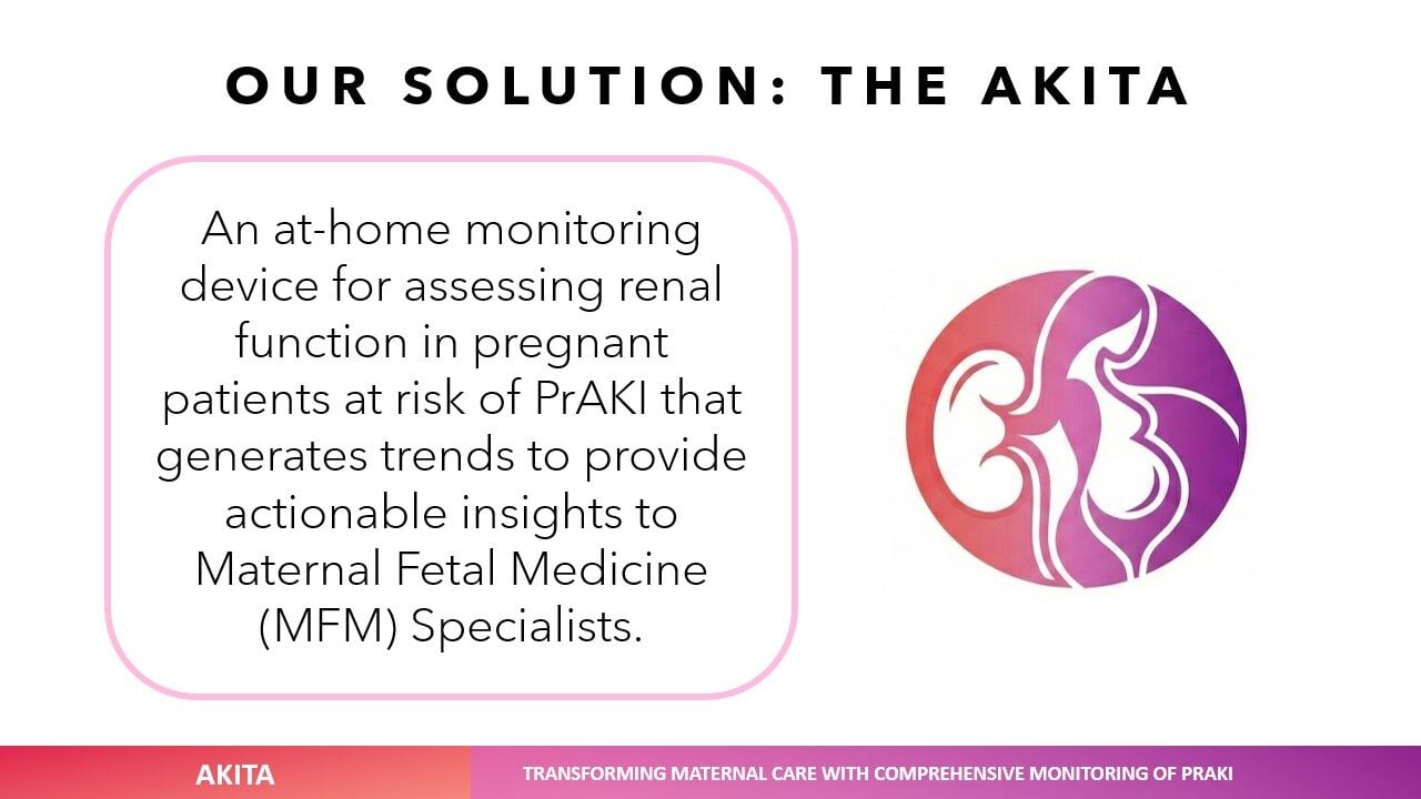 AKITA: a remote monitoring device for pregnant people with chronic diseases that provides a comprehensive overview of the patient’s renal health, from 20 weeks gestation until 6 weeks postpartum.