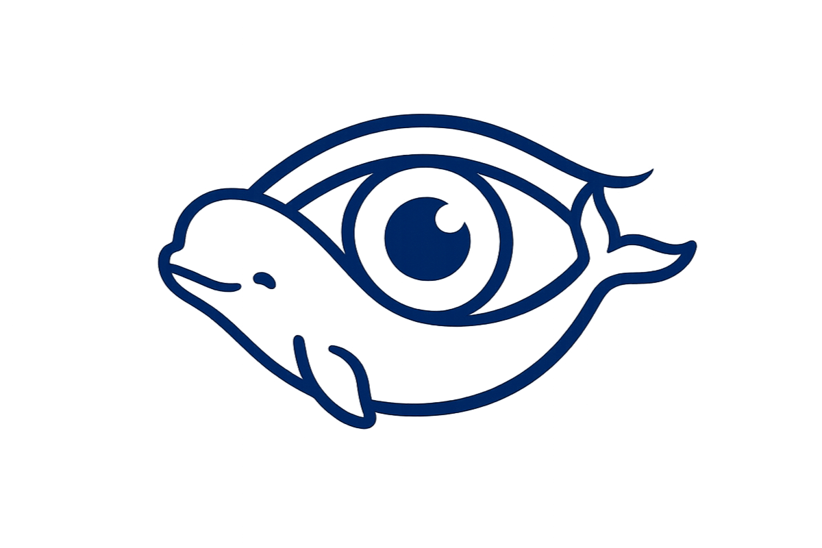 Beluga whale with a human eye to represent our team name and our eye movement analysis.