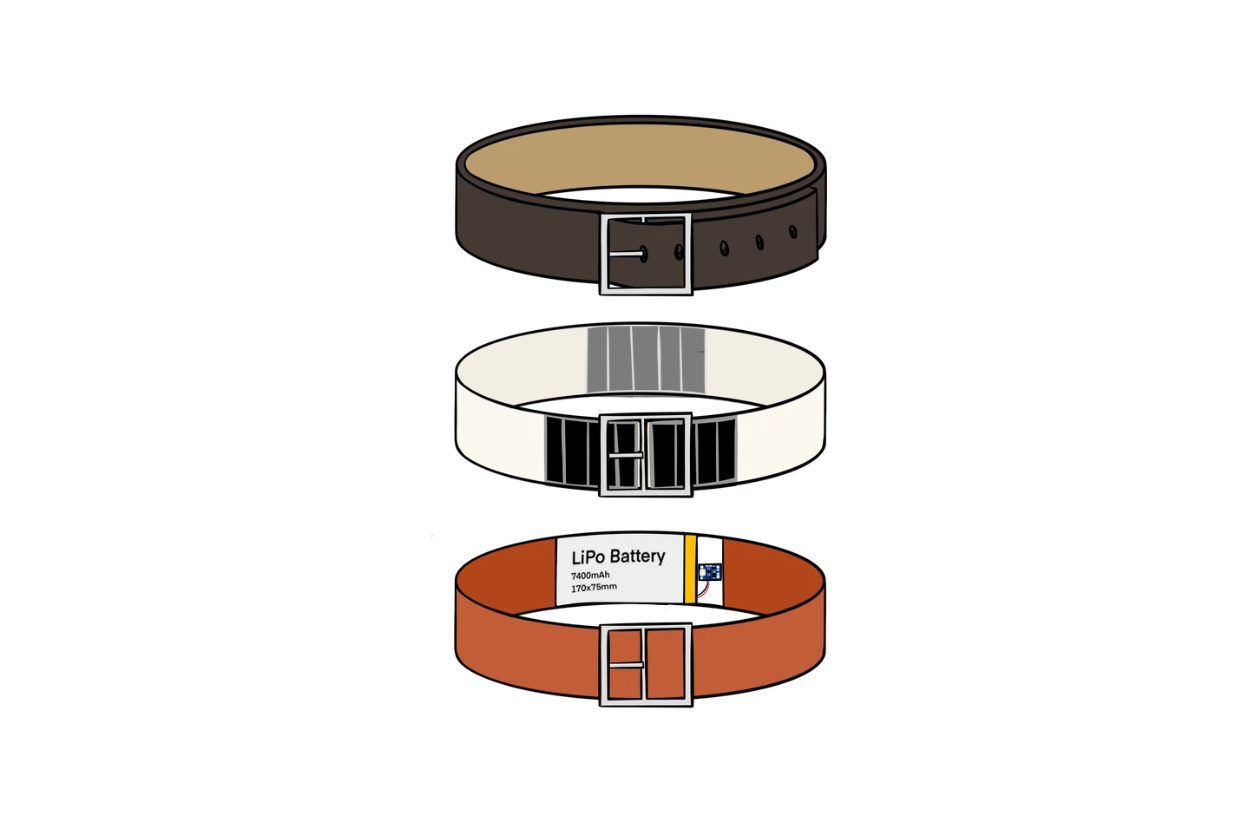 Visual of DiscreetHeat layers when buckled.