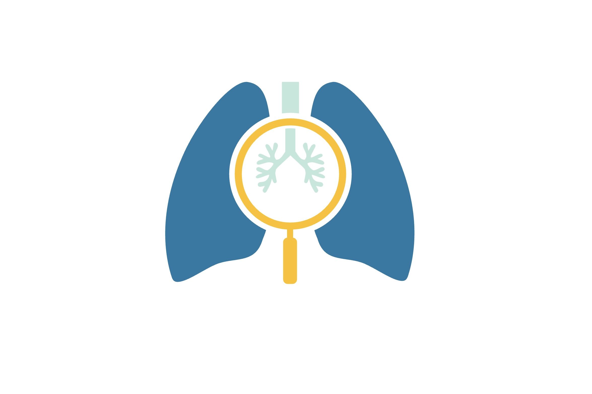 BronchEye logo with stylized magnifier, lungs, and bronchi, representing complication identification.