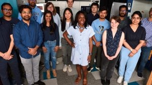 Muyinatu 'Bisi' Bell, center, with PULSE Lab members.