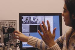 To replace a robot’s cumbersome analog camera, the research team is developing the technology for a single-chip camera to provide visual depth perception and shape recognition.