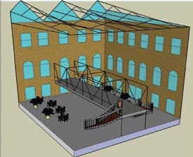 Civil engineering students created theoretical plans for the renovation of Gilman Hall, including this plan created by undergraduates Jesse Richter, Zach Rosswog, and Josh Hoagland.