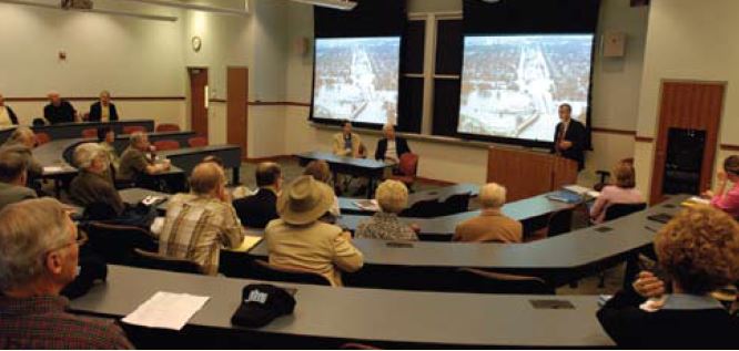 alumni college are u.s. infrastructures safe? Whiting School of Engineering Dean Nick Jones, along with Civil Engineering professors Ben Schafer and Tony Dalrymple, led a discussion on problems, solutions, costs, and the politics involved in improving our nation’s infrastructure.