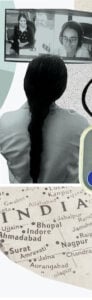 image of the back of healthcare worker's back who is looking at a screen during a telemedicine session with a patient