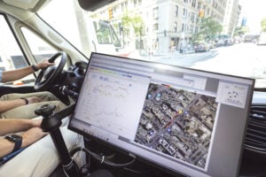 image of a computer dashboard inside the MOM+POP mobile laboratory