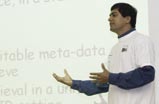 Giri Iyengar, from the IBM T.J. Watson Research Center, led the workshop’s project team on joint visual text models, which explored image-driven web searches.