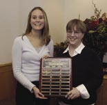 Chemical and Biomolecular Engineering PhD students Meredith Bauman (left) and Kelly Hardesty are proud to have their names lead off the list of those honored with the Schwarz Instructorship.