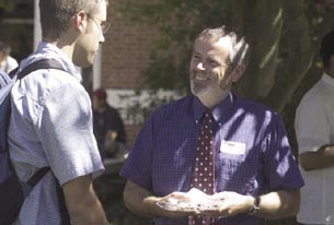 A picnic welcoming the new dean back to campus meant Jones could engage in one of his favorite activities: talking with the students who represent engineering’s future.