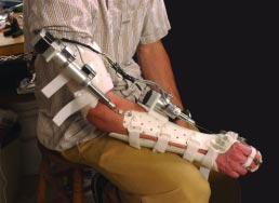 This grasping device engineered by seniors will help a client who is disabled to grip and lift household items.