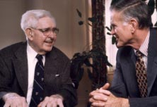 One of Roy’s former students, Don Fink ’59, ’61 MS (right), led the effort to raise funds for the Robert H. Roy Endowed Fellowships.