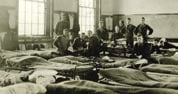 For the 500 Student Army Training Corps cadets who came to Hopkins during World War I, Engineering’s labs, classrooms, and attics became their barracks. About a month after this October 1918 photo, the war ended.