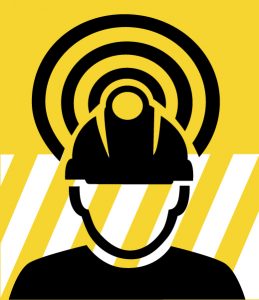 Illustration of a high-tech hard hat