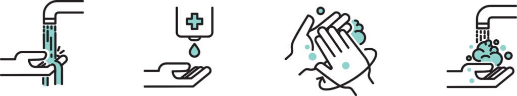 Illustration outlining the proper steps to wash your hands