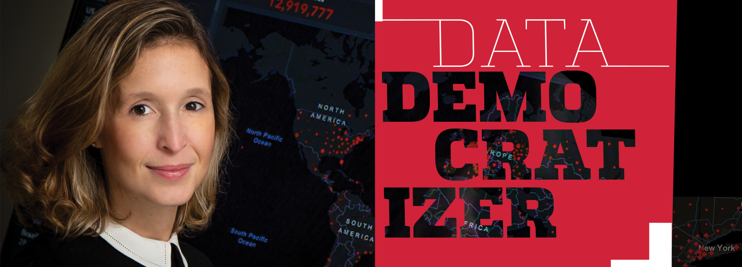 Banner image of Laura Gardner for the "Data Democratizer" feature article