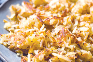 Close-up photograph of hash browns
