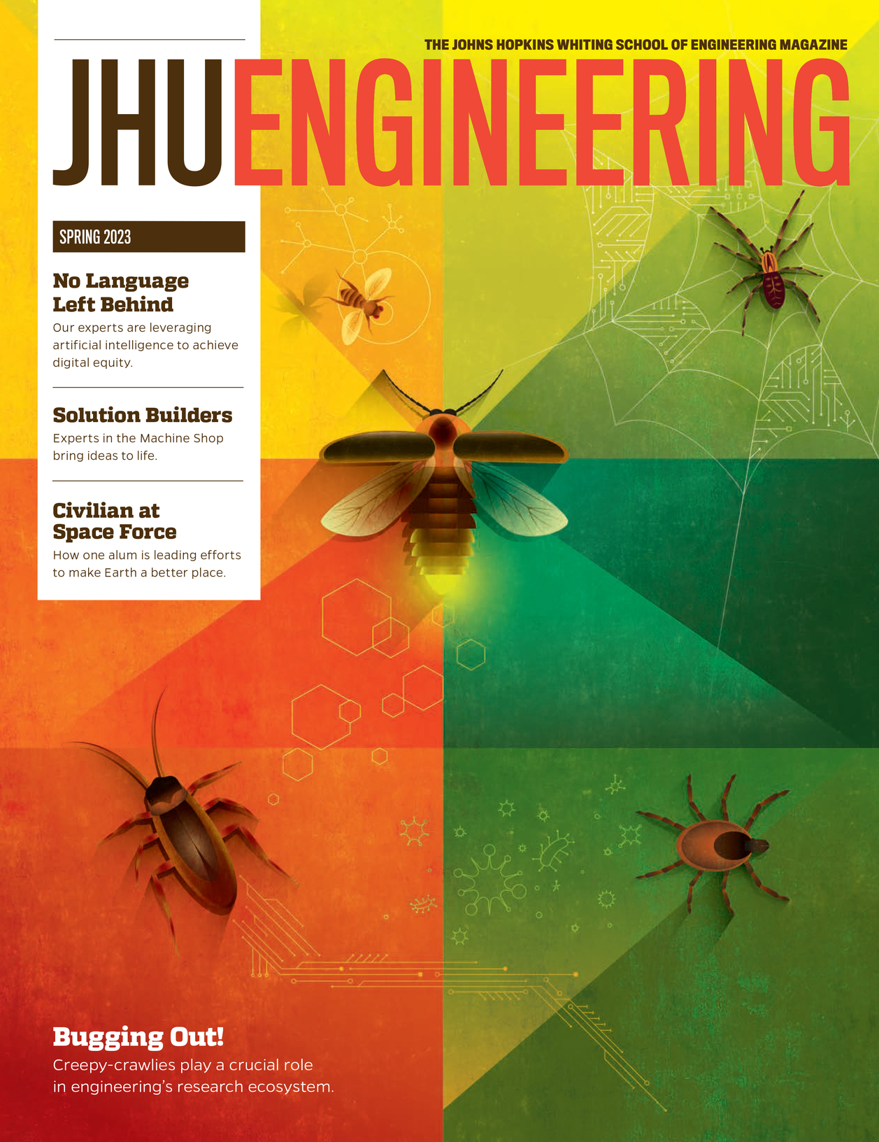 Image of the cover of the magazine showing bug illustrations