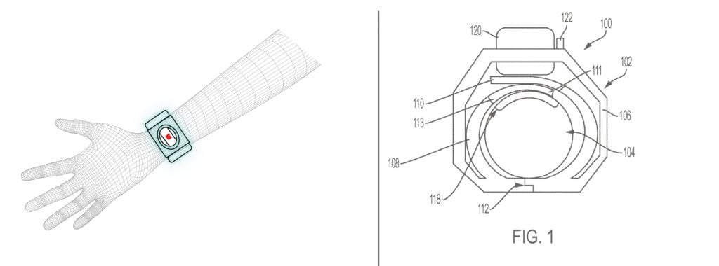 Design drawings of the device designed by Nick DeSantis, including a side view