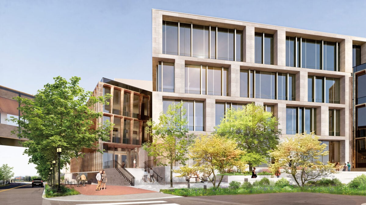 A rendering of the Data Science and Artificial Intelligence building