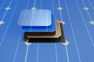 Close up deconstruction of solar cell layers.