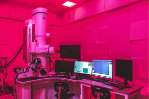 Machine under pink light
