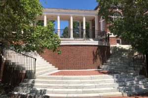 Staircase on both the sides of a campus building.