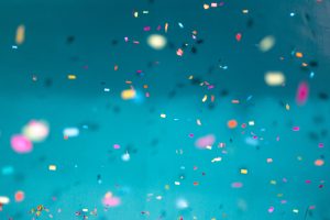 Confetti with blue background