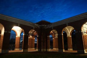 Corridors of the campus during the night.