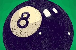 An illustration of a Magic 8 Ball