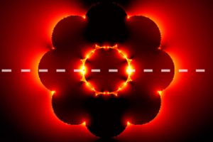 Visualization of calculated electric field enhancement. It resembles a black and red flower.