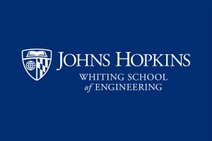 The Whiting School of Engineering logo in white against a blue background.