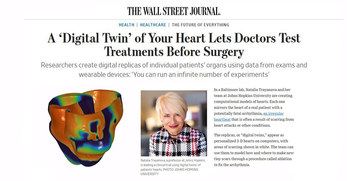Natalia Trayanova&rsquo;s Cardiac &ldquo;Digital Twins&rdquo; Featured in Wall 