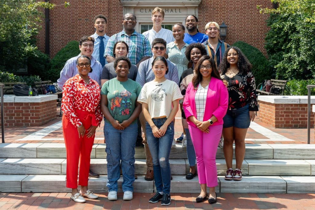 The Office of Outreach and Belonging team photographed with student leaders.