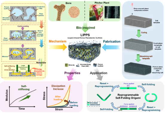 An infographic showing the overview of the inspiration, principle, synthesis, characteristic, and application of the LIPPS.