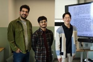 Photo of TaeHo Yoon, Sayantan Choudhury, and Nicolas Loizou