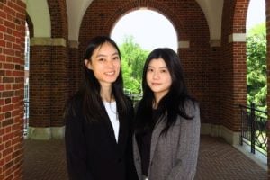 Photo of Amy Wang and Erica King, the team who's built the golf swing tool