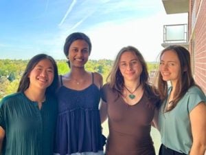 The TriageNow team: Kamila Wong, Meghana Karthic, Maria-Noelia Herne, and Micaela Rodriguez Steub.