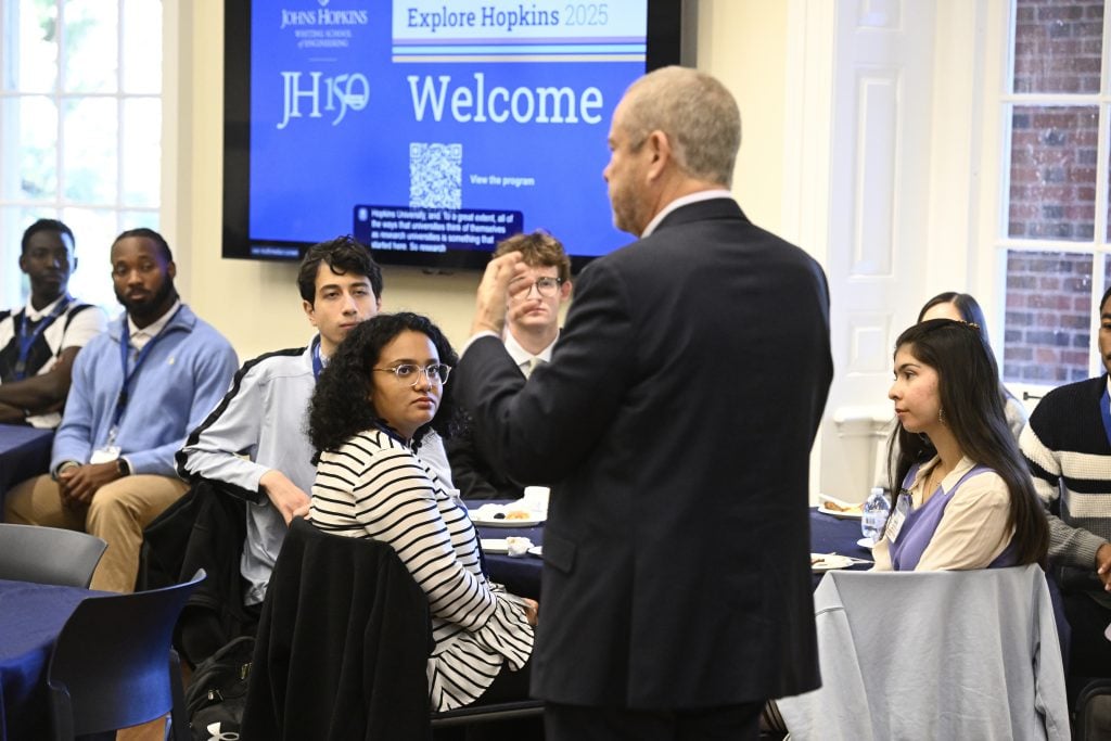 Dean Ed Schlesinger speaking to EHOP students